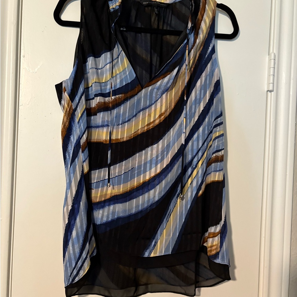White House Black Market Multicolor Striped Blouse